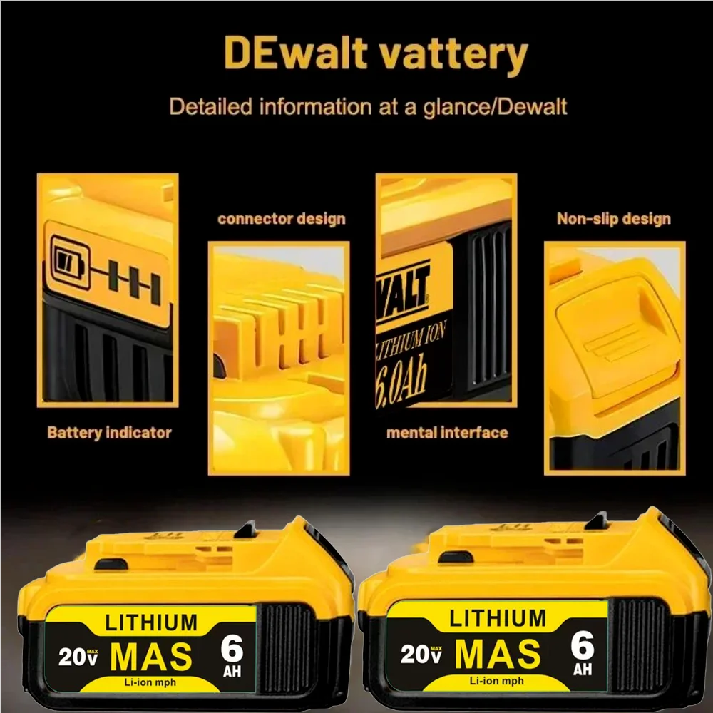 

For Dewalt 18V 10.0Ah Rechargeable battery for Dewalt Cordless screwdriver drill Screw gun wrench impact batteries DCB200 DCD790