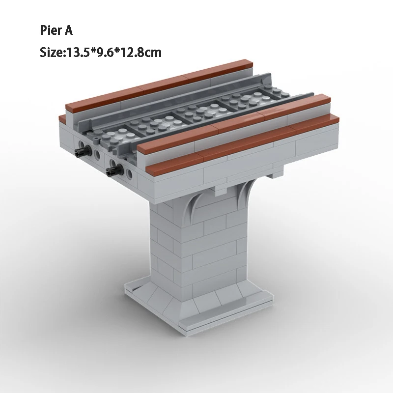 MOC Stad Treinspoor Brug Pier Oprit Accessoires Spoormodel Blok Kinderen DIY Baksteen Speelgoed Jongen Geschenken