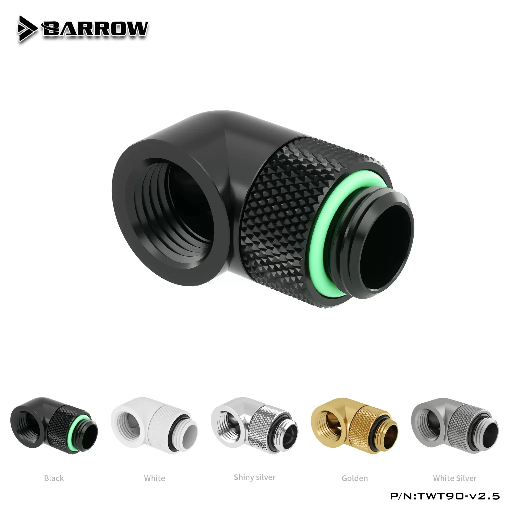 Barrow PC chłodzenie wodne złączki obrotowe złącze rurowe rura przesuwna 90 stopni chłodnica wodna radiator gadżet Adapter TWT90-v2.5