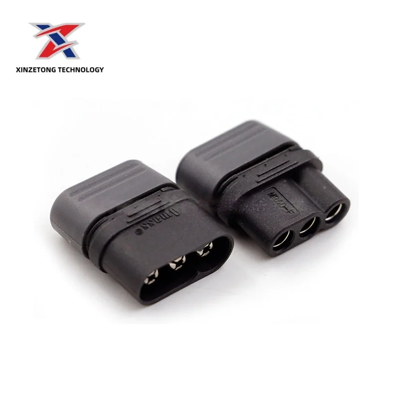 Amass MR60-F/M Genuine Plug, Amass High Current T-Connector for 3.5mm Three-Cell Lithium Battery (Nickel Plated)