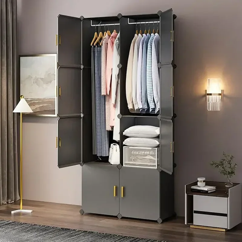 Jewelry Simple Wardrobe Clothes Assembly Nordic Plastic Collapsible Sturdy Dustproof Cabinets Dressers Partitions Guarda Roupa