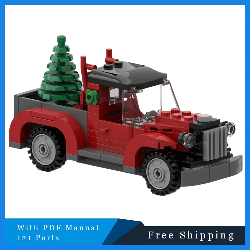 Bloc de construction créatif, 121 pièces, modèle rouge, petit véhicule de fret, technologie modulaire, Puzzle pour enfants, ensemble de jouets, cadeau de Festival