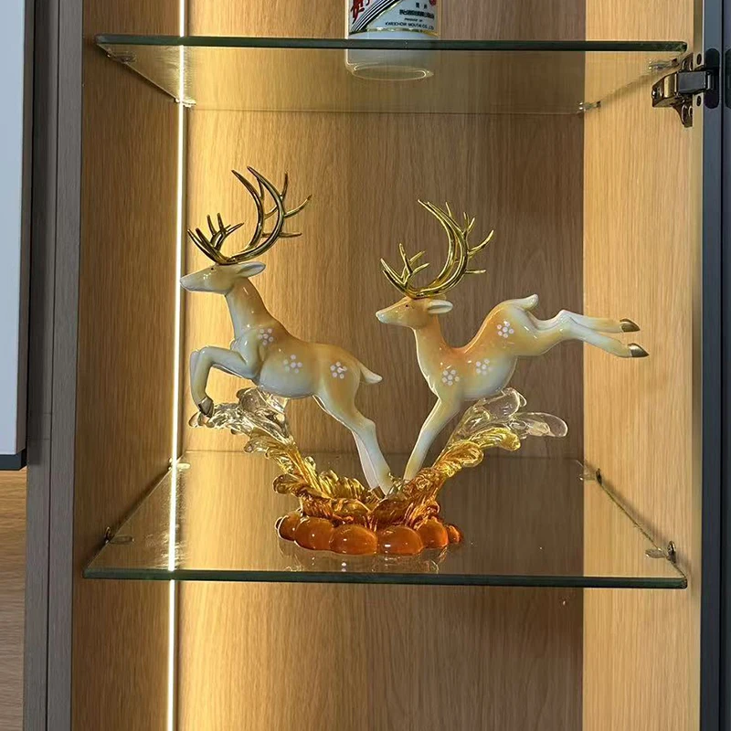 Fulu Companionship Sculpture Ornament Living Room Entrance Wine Cabinet Office Desktop Deer Art Statuette Decoration Gift