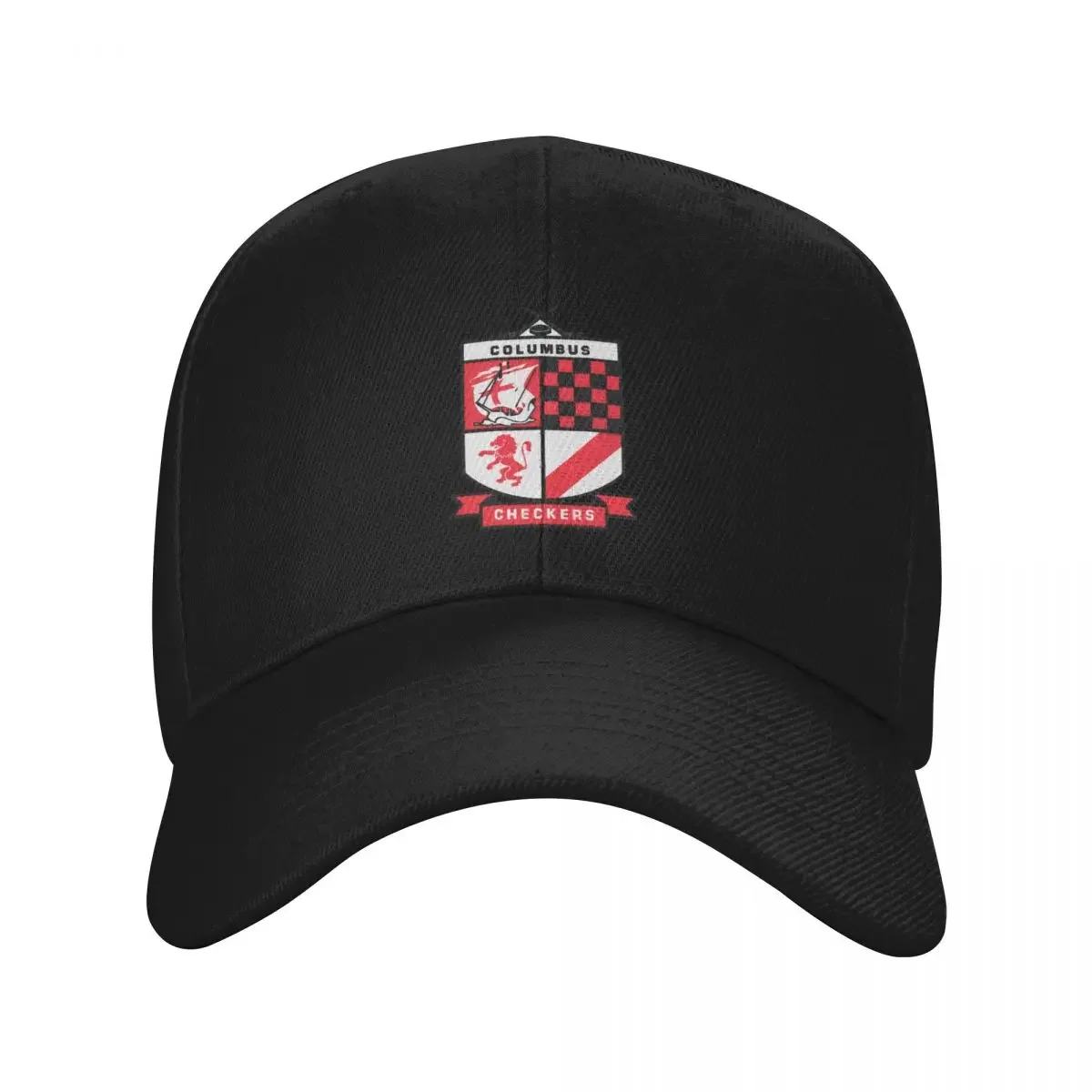 

Columbus Checkers hockey logo Baseball Cap black Golf Hat Man Military Tactical Cap Golf Elegant Women's Hats Men's