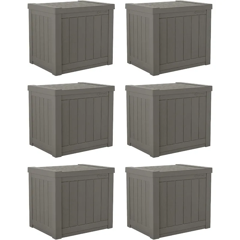 Suncast SS500ST 22 Gallon Small Resin Outdoor Patio Storage Deck Box (6 Pack)