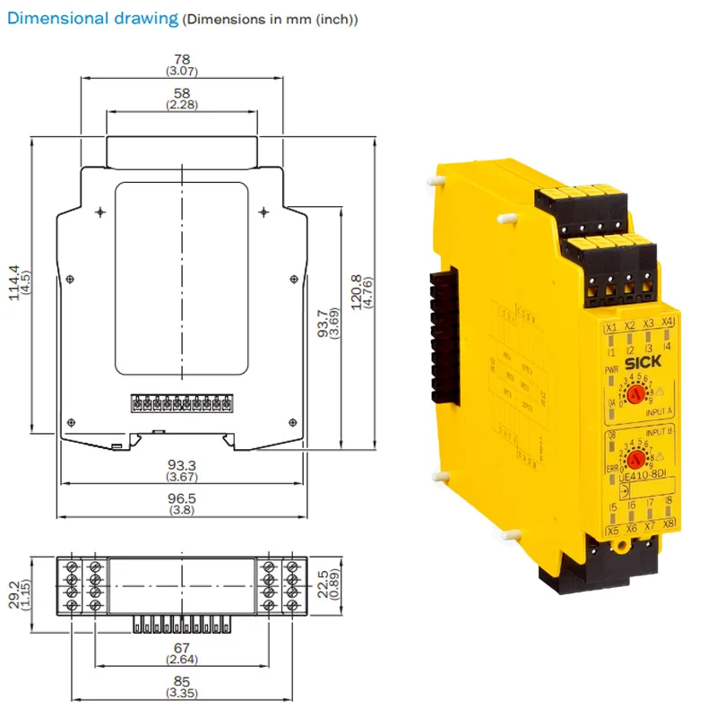 SICK UE410-8DI4 6032675 SAFETY CONTROLLERS Flexi Classic I/O module Via rotary switch 8 safety inputs -U