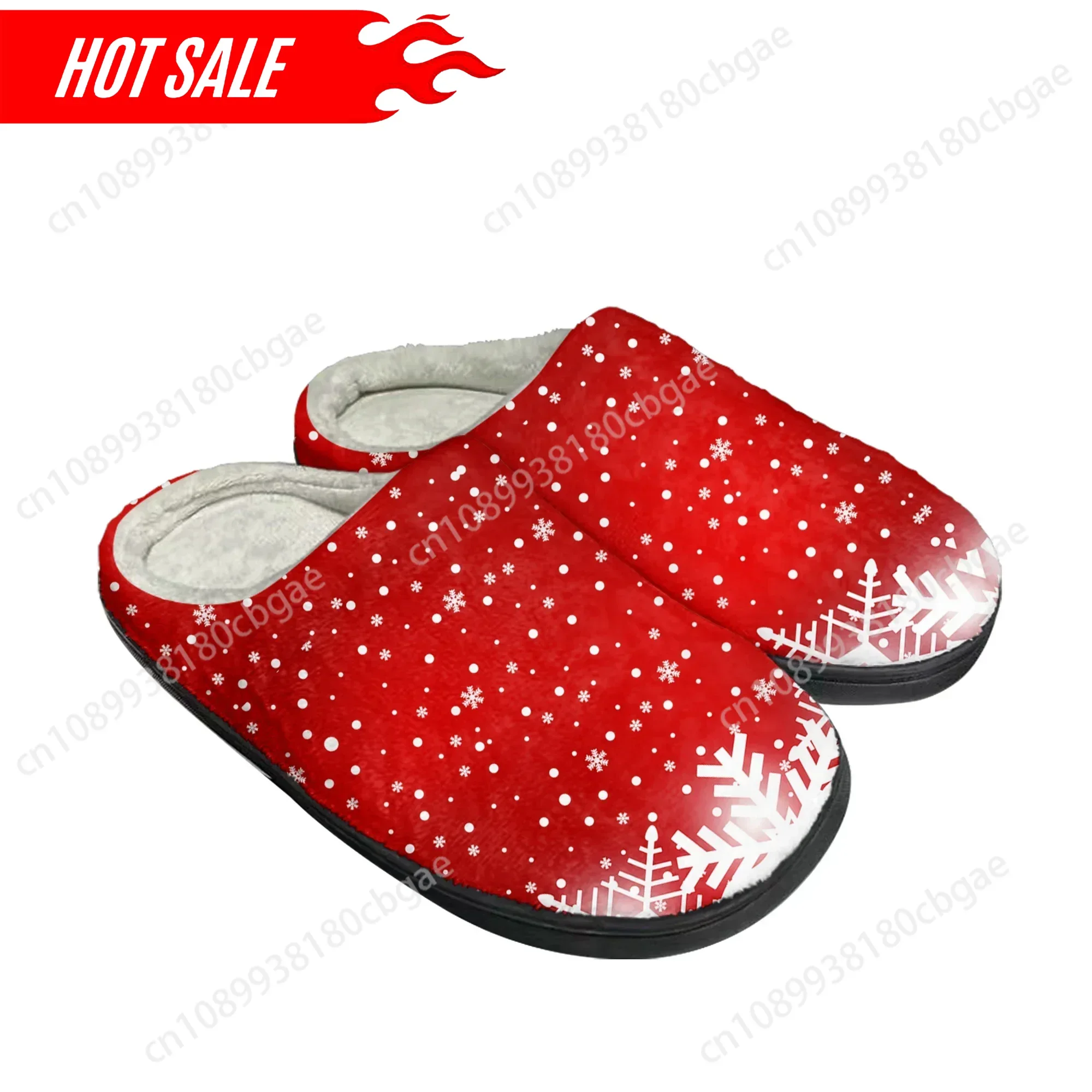 

Hot Merry Christmas Santa Claus Red Home Cotton Custom Slippers Mens Womens Sandals Plush Keep Warm Thermal High Quality Slipper