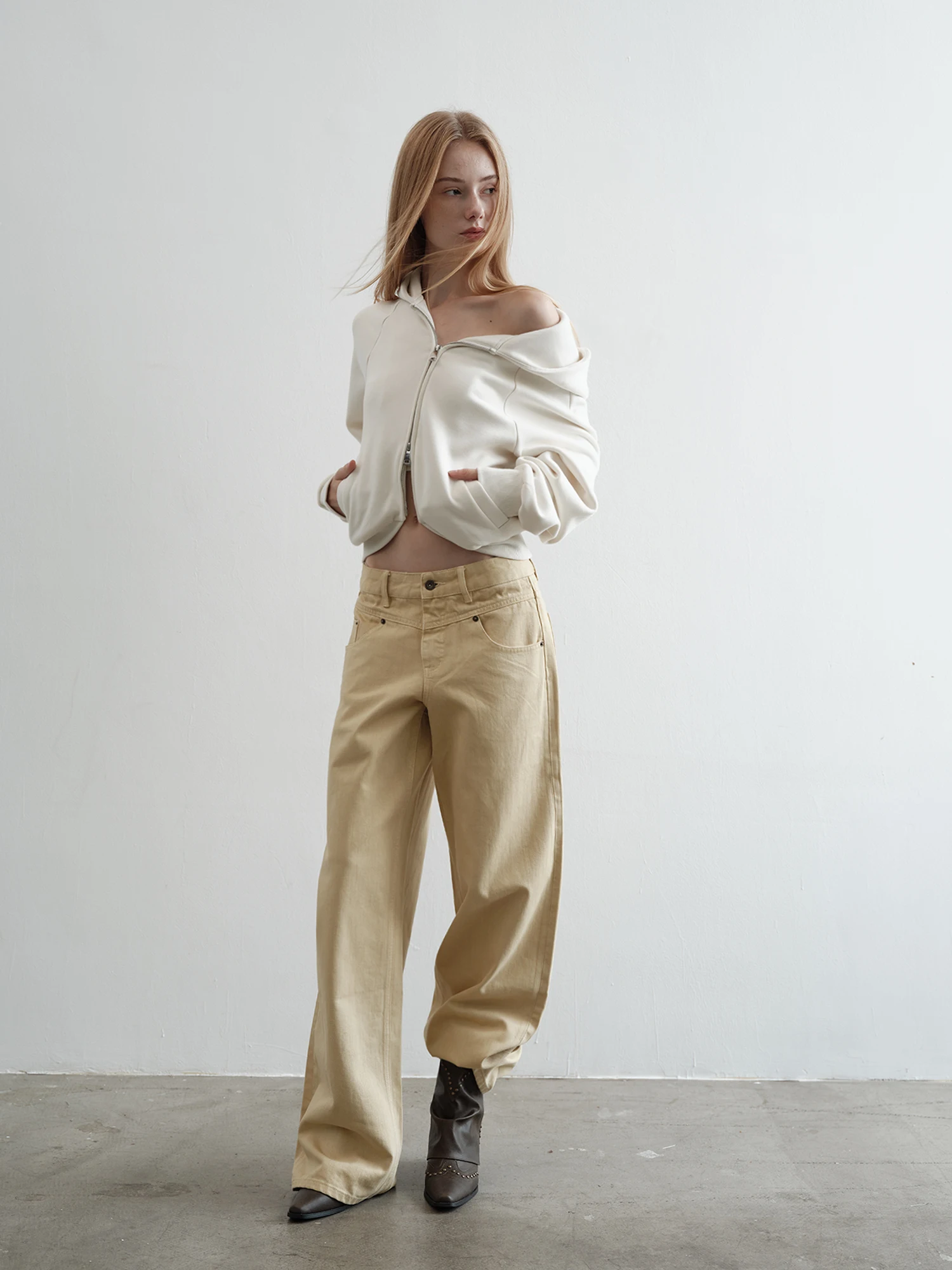 

Джинсы-брюки прямого кроя цвета хаки, с широкими штанинами, средней/низкой посадкой, из хлопка, повседневные, молодежные, без стрейча