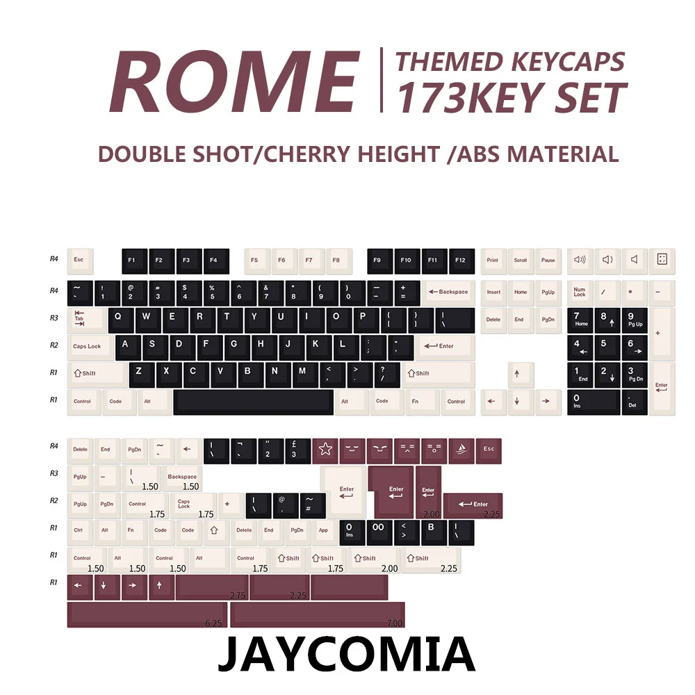 Gmk Rome 173 Toetsen/Set Pbt Double Shot Keycap Cherry Profiel Voor Gk61 Anne Pro 2 Cherry Gateron Mx Switches Gaming Keyboard