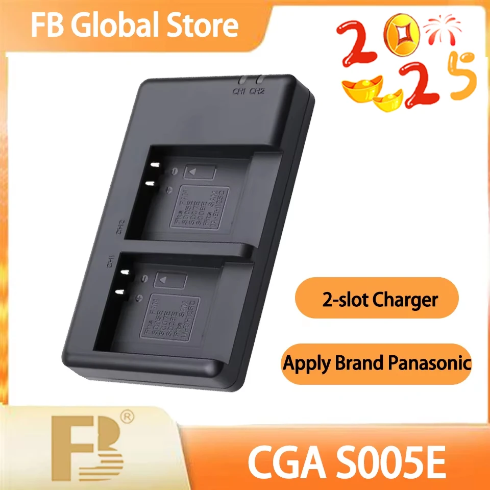 FB CGA-S005E Dual Slot Camera battery charger for Panasonic FX07 FX150 FX180 FS1 LX1 FX8 FX9 FX10 FX12 FX50 FX3 FX100 FX01 LX2