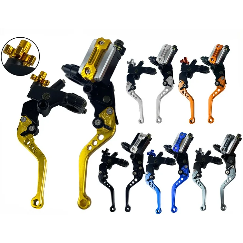 

22 мм алюминиевый универсальный мотоциклетный дисковый тормоз с ЧПУ, главный цилиндр сцепления, рычаг, кабель, резервуар сцепления, ручка мотоцикла