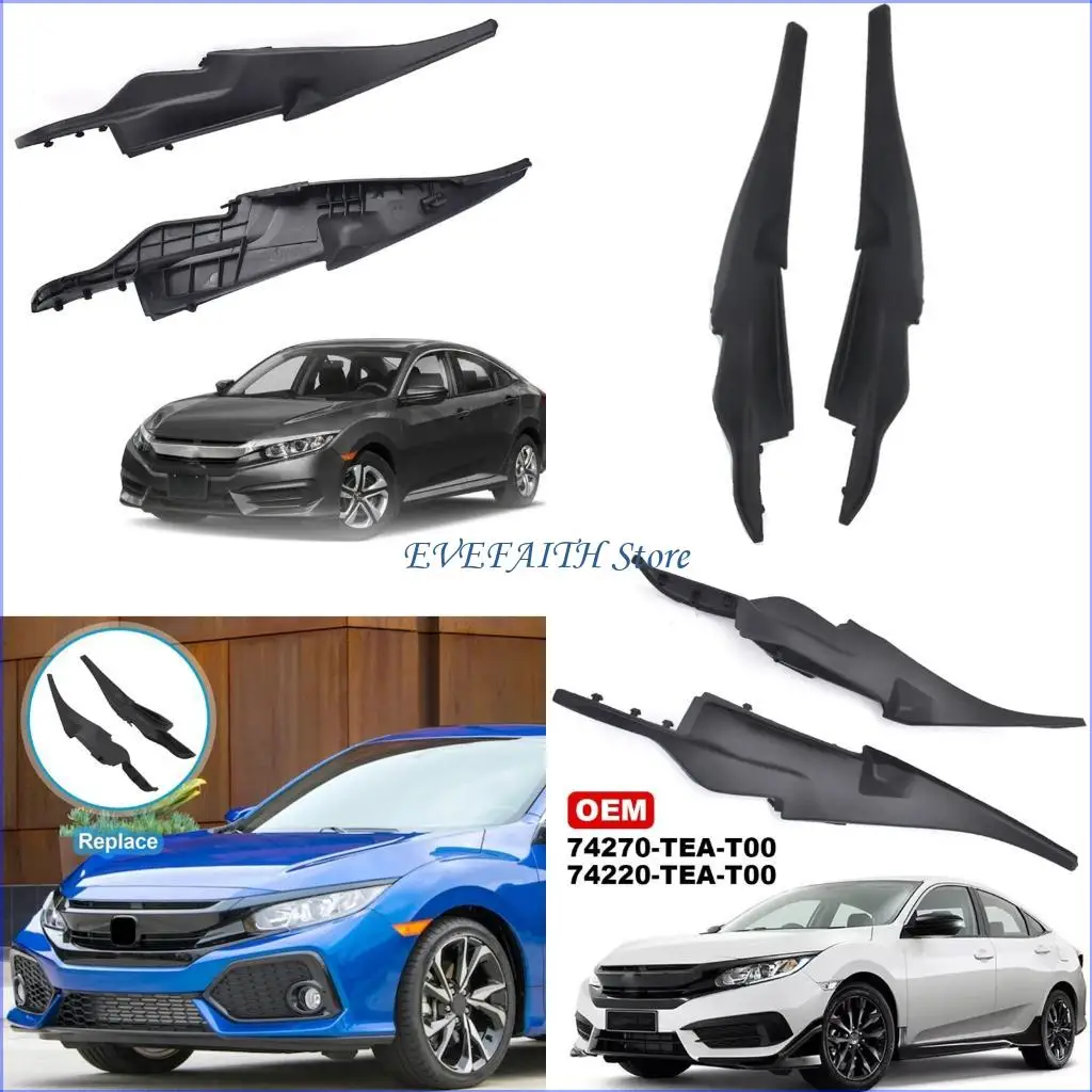 

124B Driver And Passenger Side Windshield Wiper Air Guide Panels Protectors Covers For Vehicle 74270-TEA-T00 74220-TEA-T00