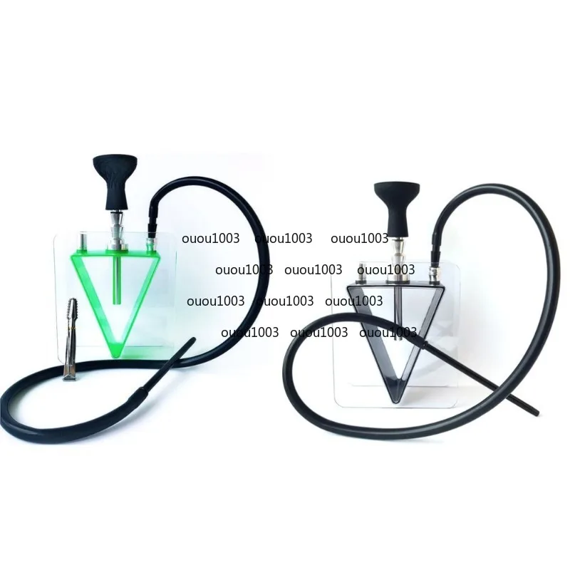 

Acrylic Triangle Water Pipe Hookah Set 2 Hose for Large Vapor Shisha for Home Use and Party, Color Random Hair