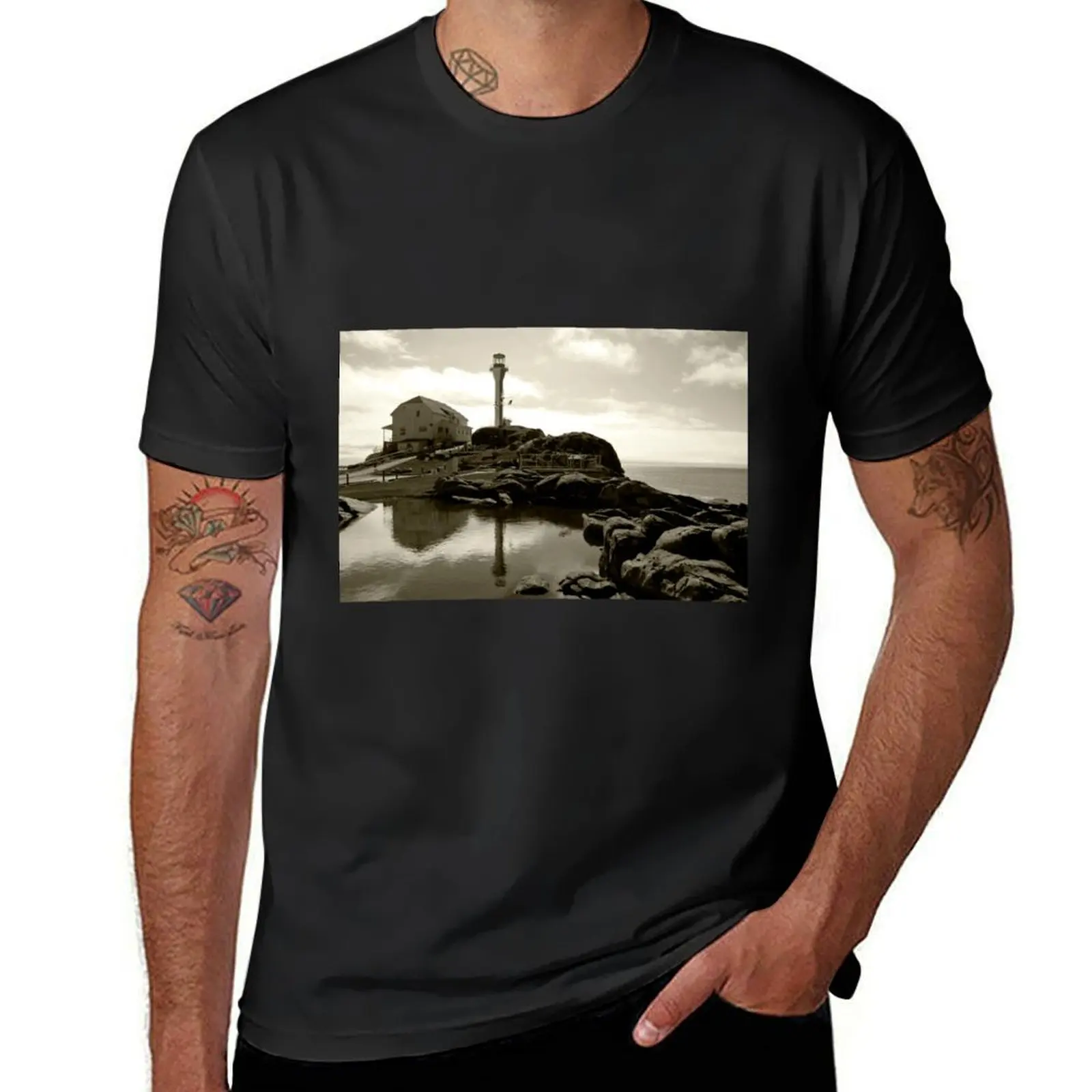 Cape Forchu Lighthouse, Yarmouth, NS T-Shirt Aesthetic clothing customs graphics for a boy t shirts for men cotton