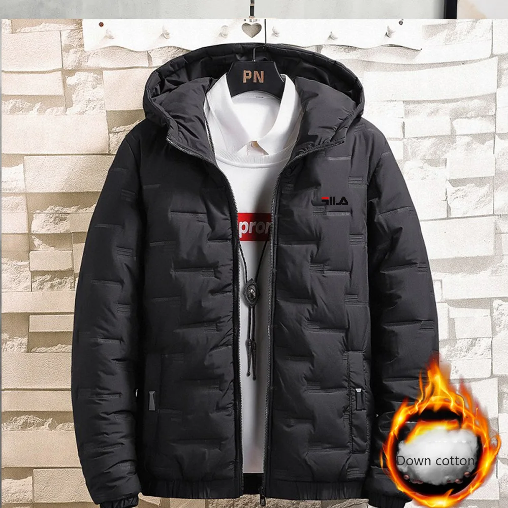 Street fashion trend cross-border men\'s winter coat new men\'s short style thick warm cotton coat hooded cotton jacket