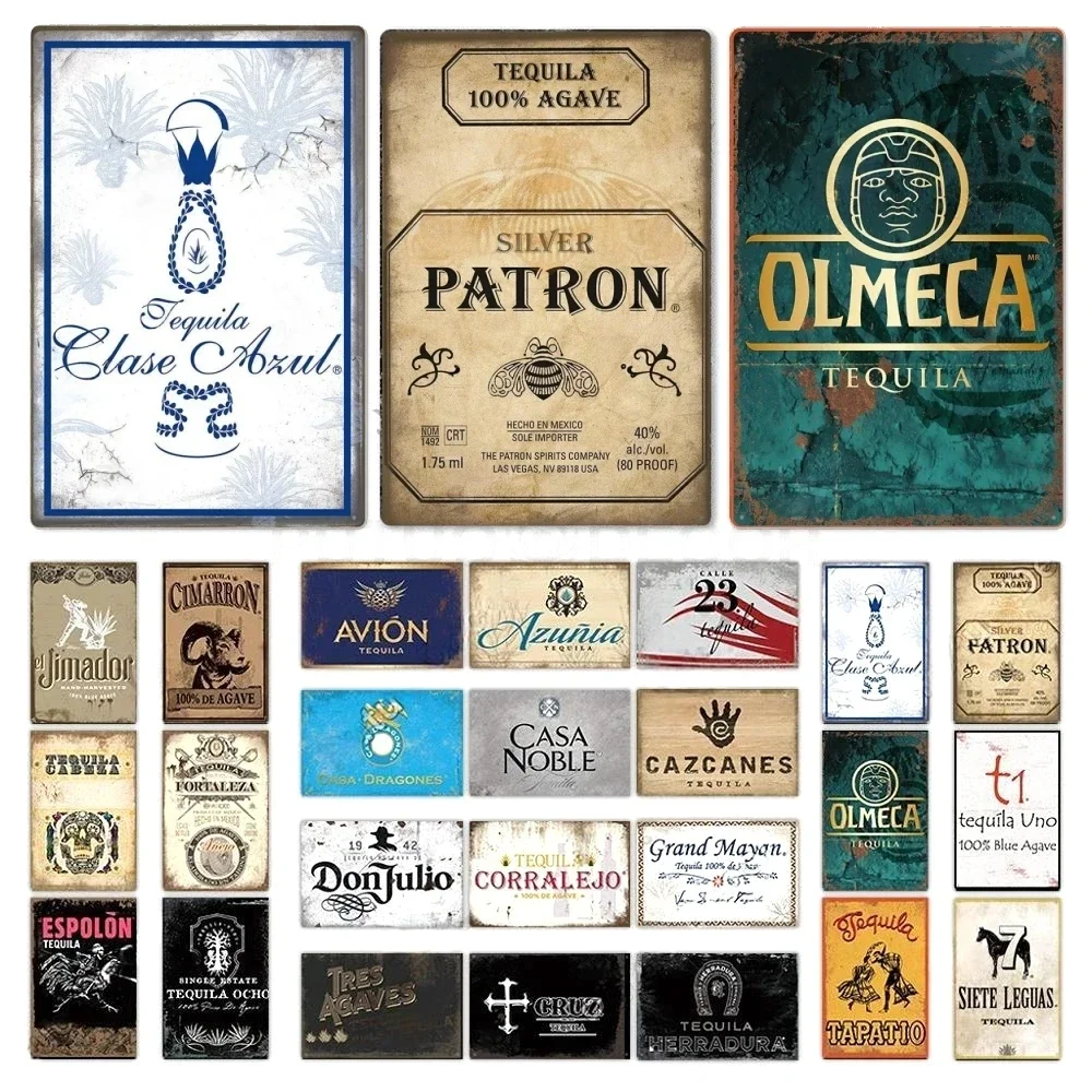 Placa de Metal con logotipo de Tequila para decoración del hogar, arte de pared moderno para Bar y Club, pintura de lata, regalo Vintage