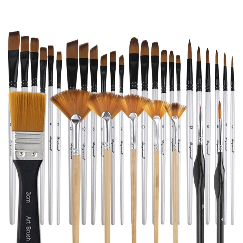 Pincel pintura profesional oblicuo redondo punta abanico, pincel acuarela, delineador, para aceite acuarela