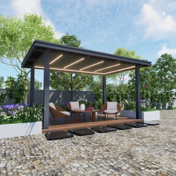 Modern High-Performance Aluminum Alloy Eco-Friendly Pergola Gazebo Pavilion For Outdoor Backyard Garden Easily Assembled