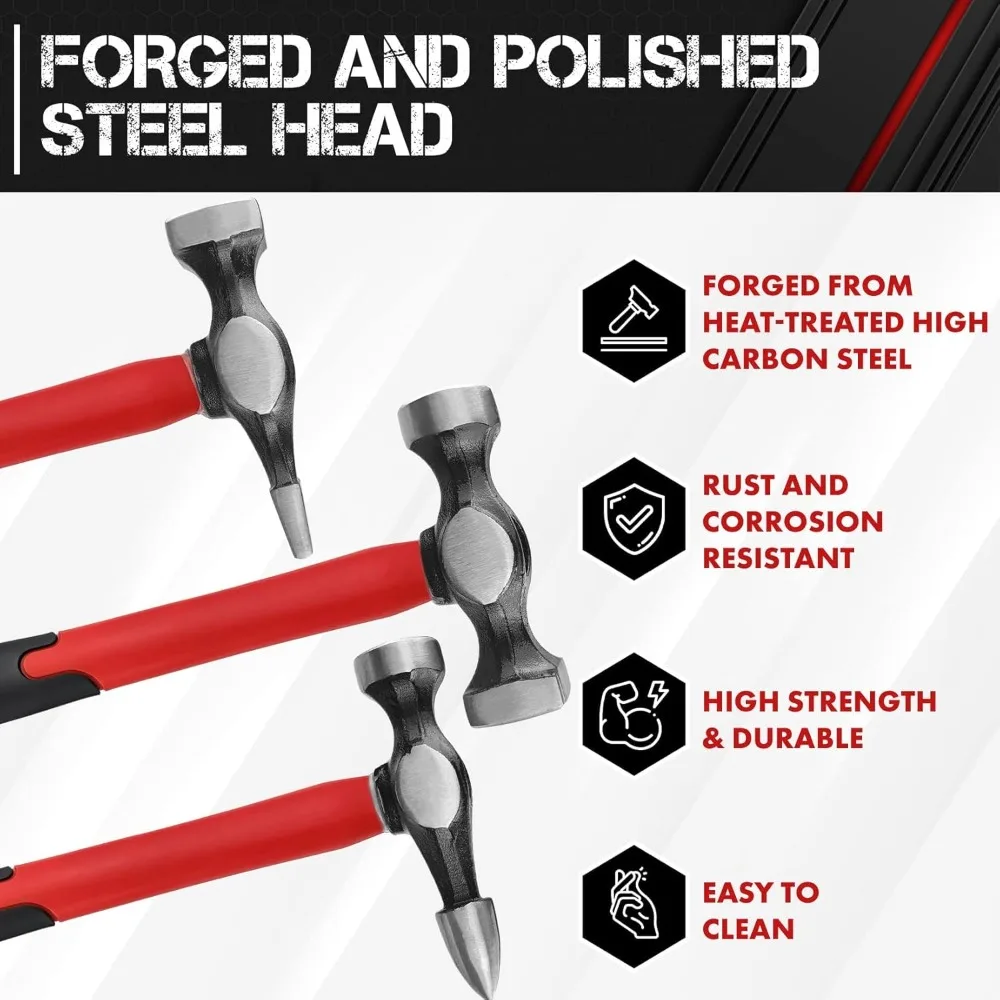 مجموعة أدوات إصلاح جسم السيارة الاحترافية مع مجموعة دوللي المطرقة، أدوات إزالة دنت من الفولاذ الكربوني لميكانيكا السيارات