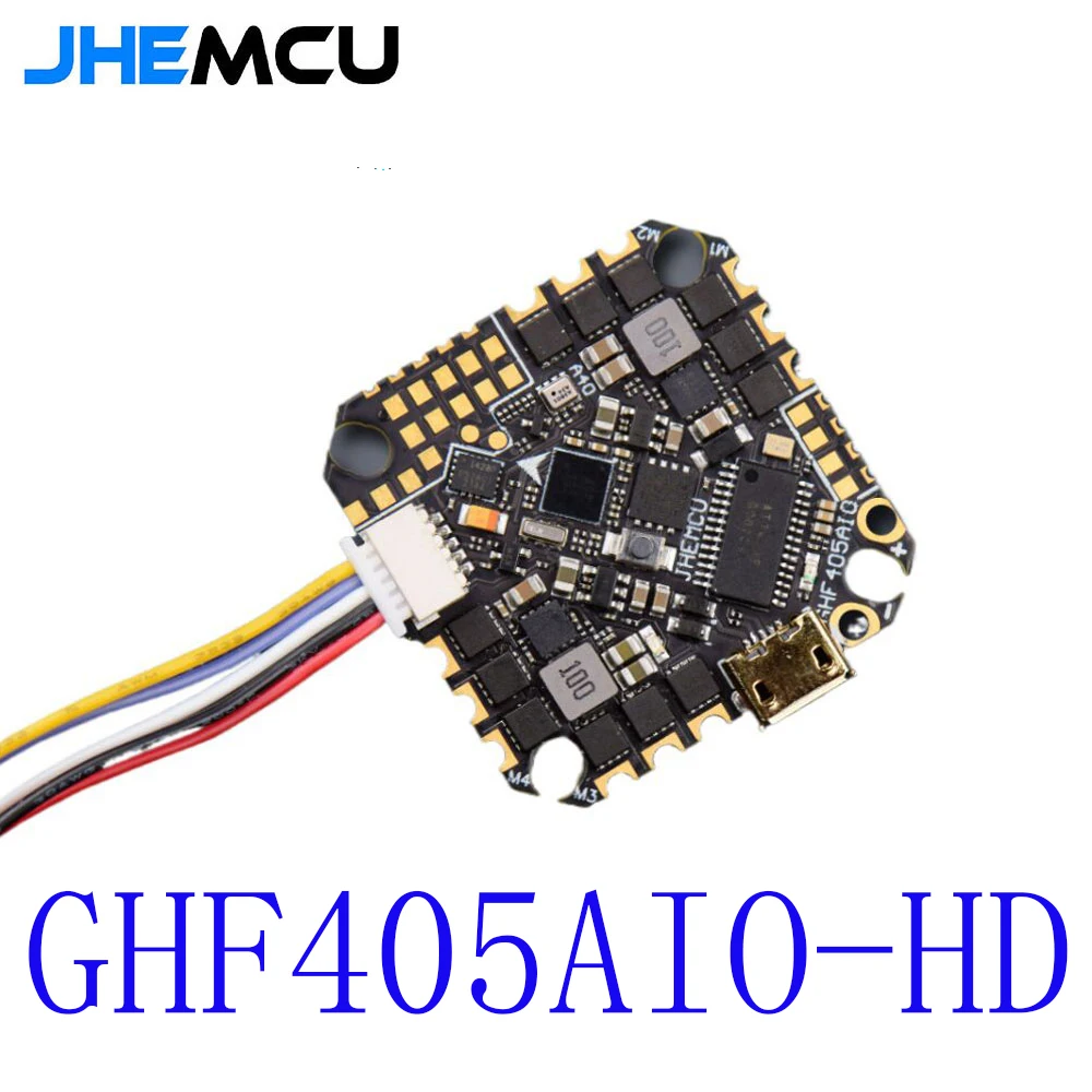 

JHEMCU GHF405AIO-HD Betaflight F405 OSD контроллер полета с 40A ESC PWM Dshot600 2-6S для зубочисток RC FPV Racing Drone