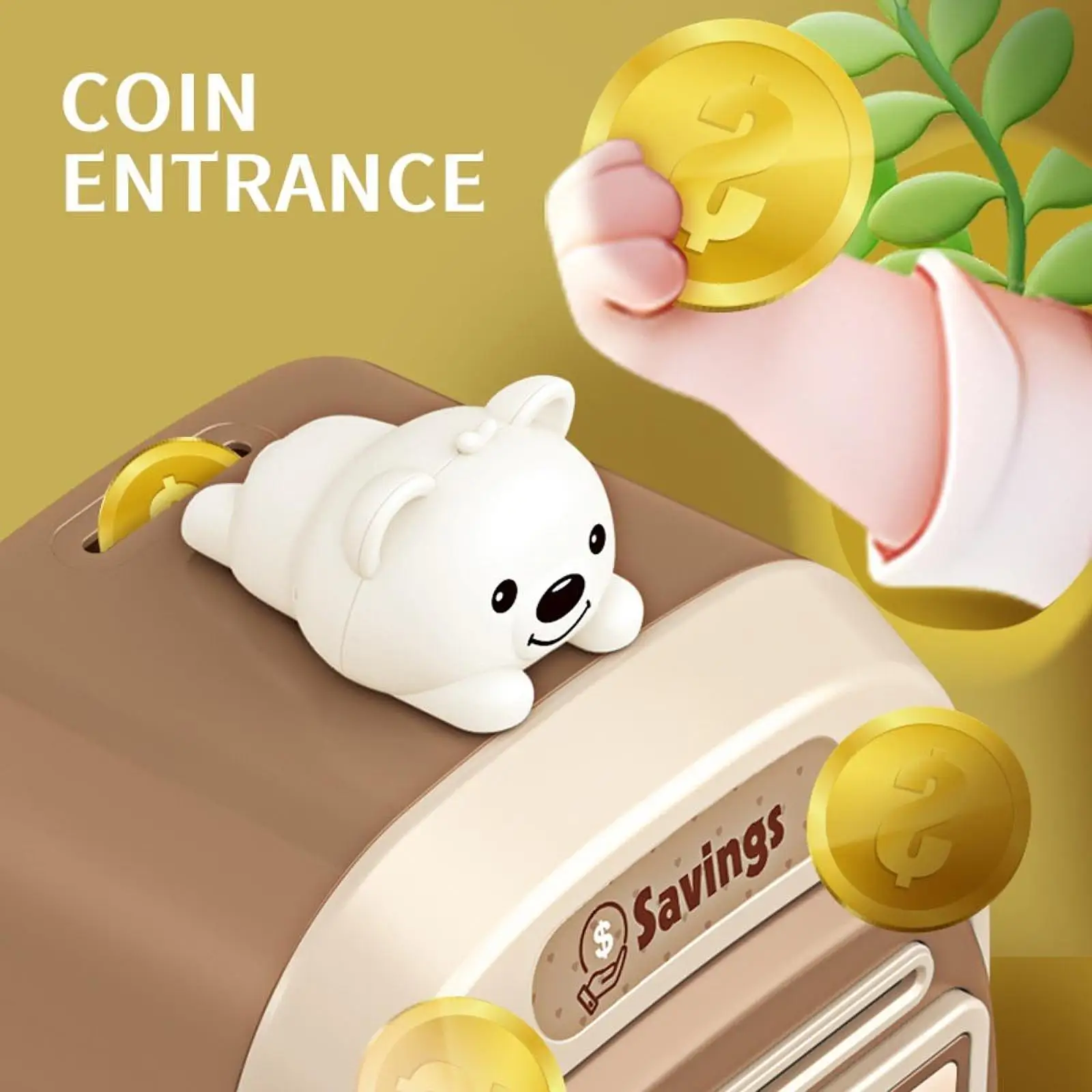 Piggy Bank Cartoon Saving Money Large Capacity Money Box for Kids Girls Boys Pink