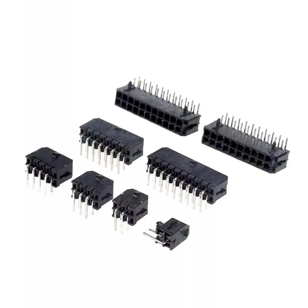 

100 шт. разъем MX3.0, шаг 3,0 мм, 90 градусов, 43045, двухрядный изогнутый штифт с пряжкой, маленький разъем 5557