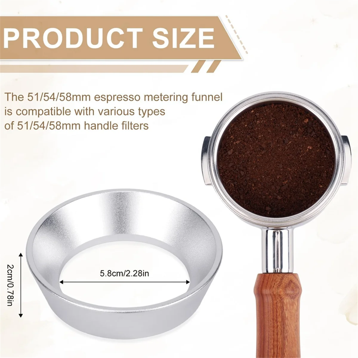 12 Magnetic Dosing Funnel Set,58mm Espresso Dosing Funnel Puck Screen Kit Aluminum Portafilter Funnel with 2 Filter