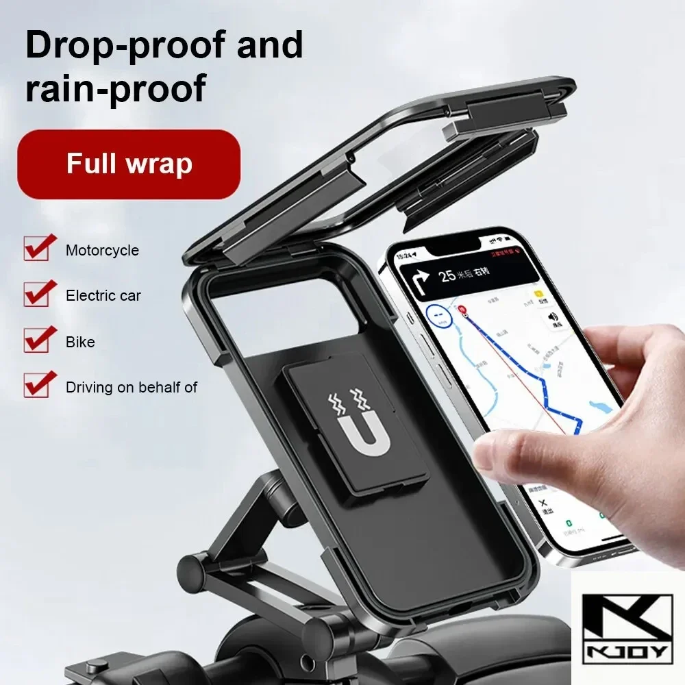 

kkjoy Motorcycle Phone Holder 360 Swivel Waterproof Mount Suit For Riding