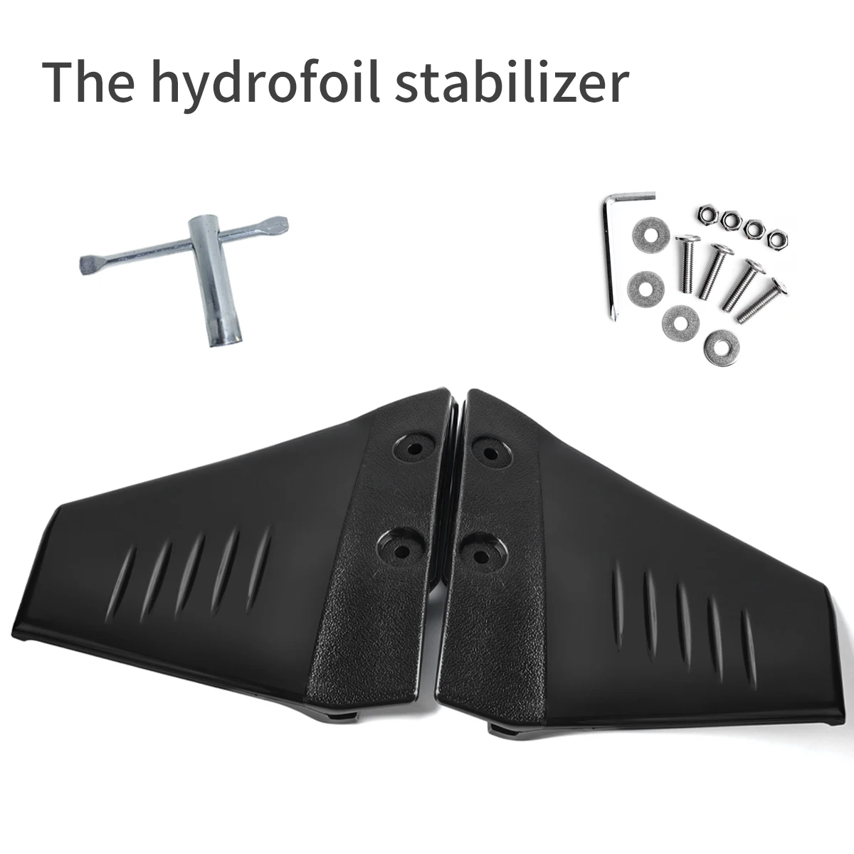 Twin Fin Outboard Hydrofoil Stabilizer for Up to 40HP Motors, Reduces Cavitation & Porpoising, Improves Fuel Efficiency, Nylon F