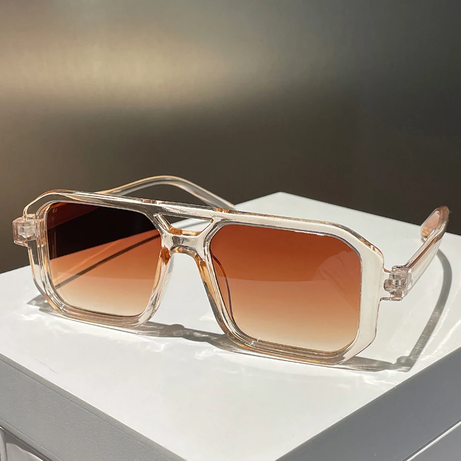 A Rectangular Plastic Frame Trendy Fashion Sunglasses, Candy Colors, Unisex, Suitable For Parties And Music Festivals