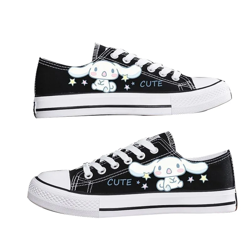 

Cartoon Print Kuromi My Melody Low Tops Canvas Shoes Spring and Autumn Couple Casual Shoes Cute Kawaii Female Students Sneakers