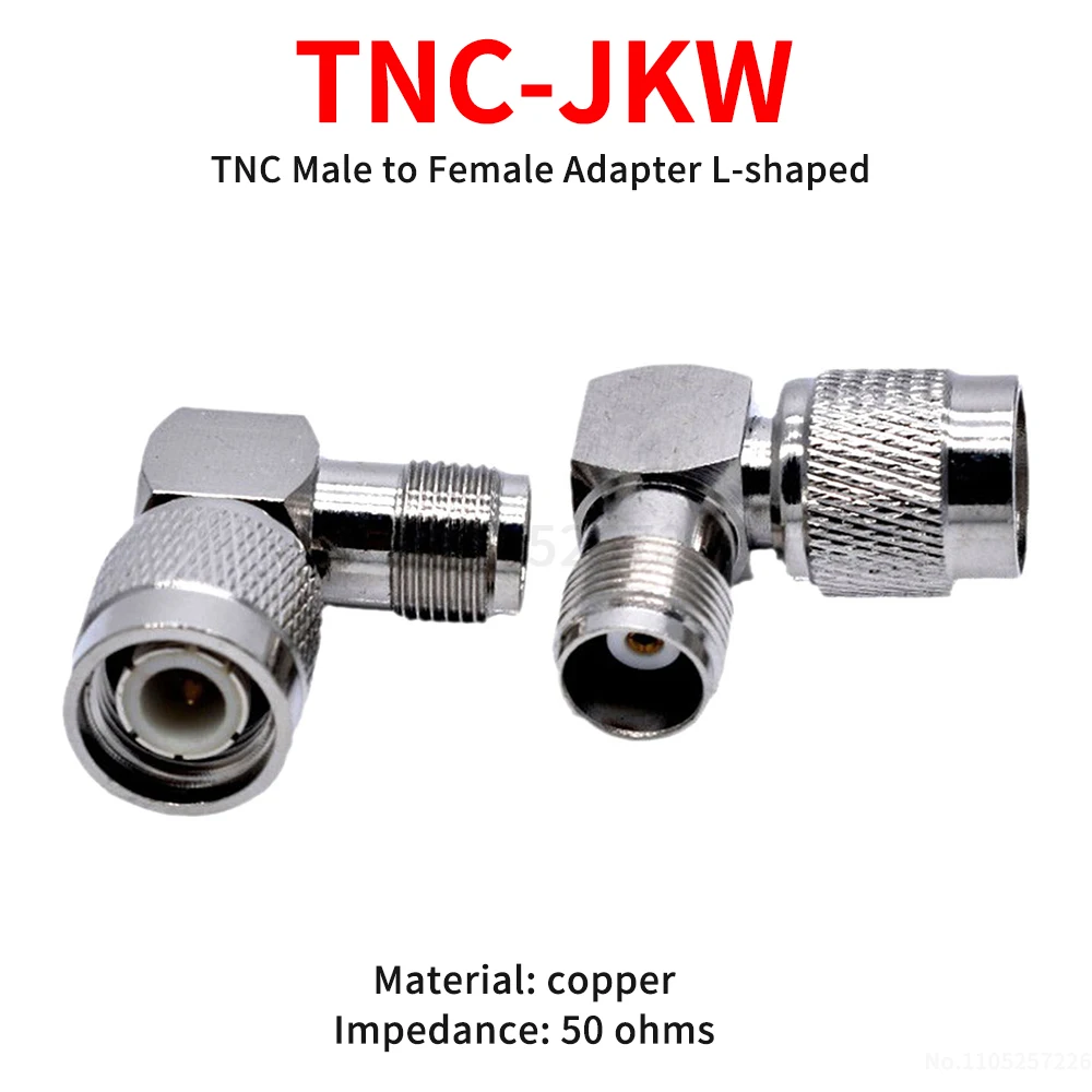 TNC-JKW RF Connector TNC Male to Female Adapter L-shaped 50 Ohm Copper (1 pcs)