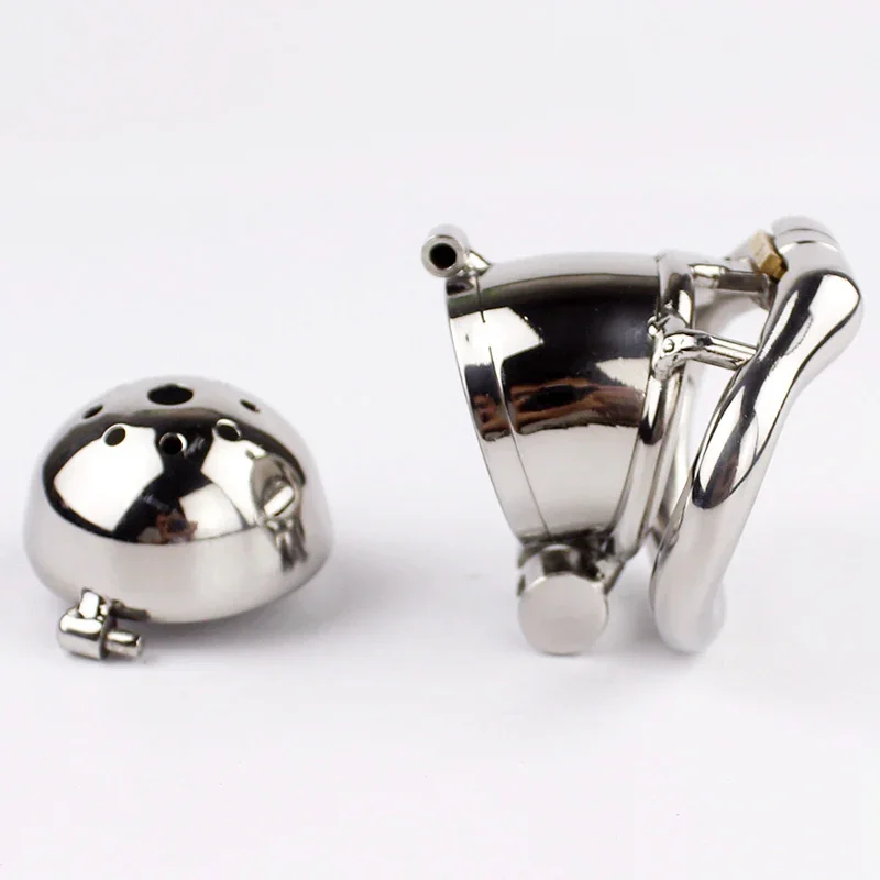 Double Lock Design Male Chastity Device Stainless Steel Chastity Belt Metal Penis Lock Chastity Penis Ring Sex Toys For Men