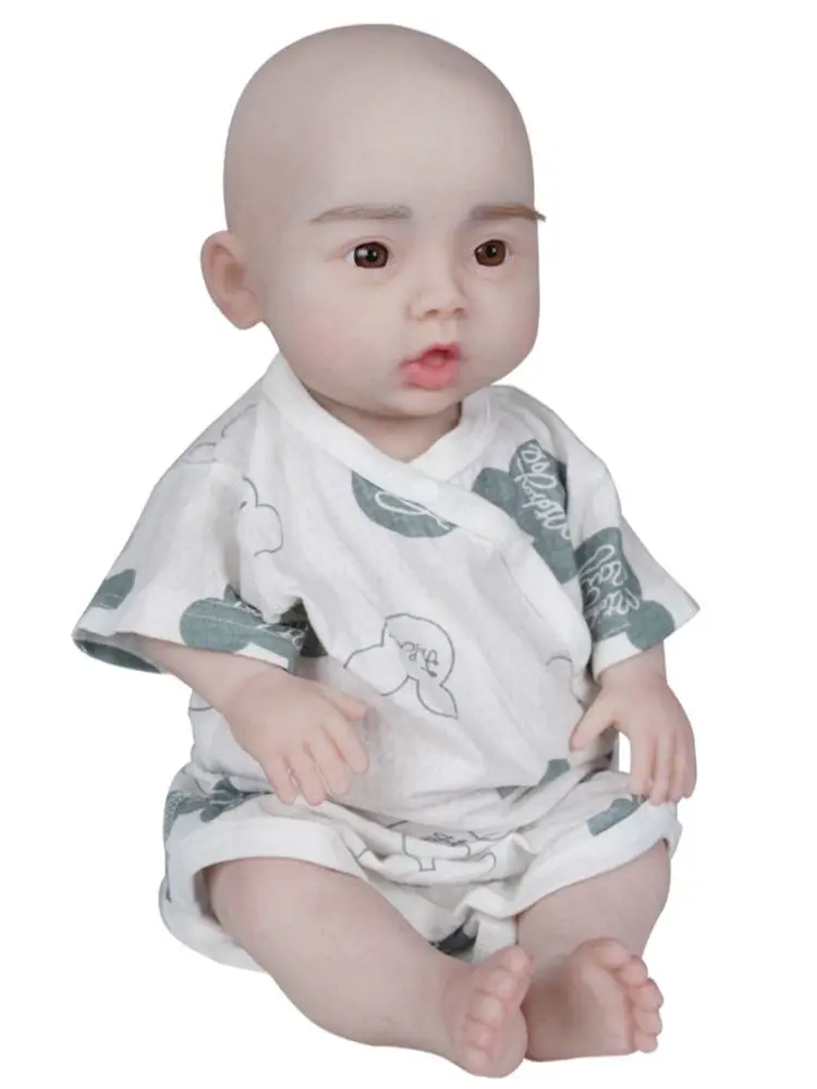 Silicone Baby Doll With Eyes  Reborn Baby Doll Soft Silicone Toy Baby Dolls Lifelike Mini Reborn Doll Children