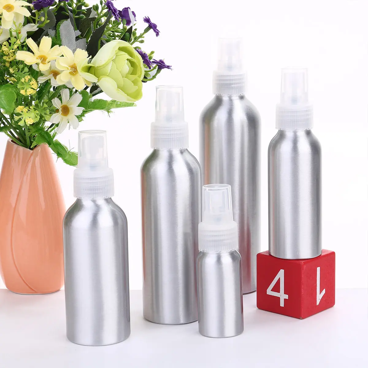 

Набор из 5 премиальных алюминиевых многоразовых флаконов-спреев для путешествий: для парфюмерии, жидкостей, средств для снятия макияжа