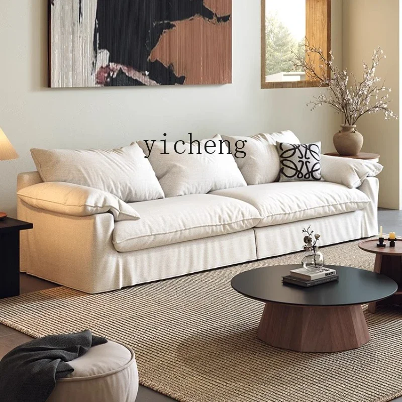 X5-16 linen fabric sofa living room three-person removable and washable straight row cotton and linen sofa