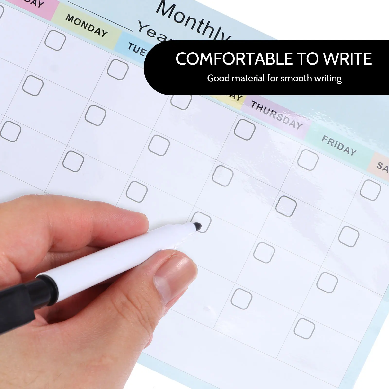 1Pcs Magnetic Monthly Plan Board Erasable Refrigerator Schedule Board Removable Reusable Pet Planner Calendar for Home