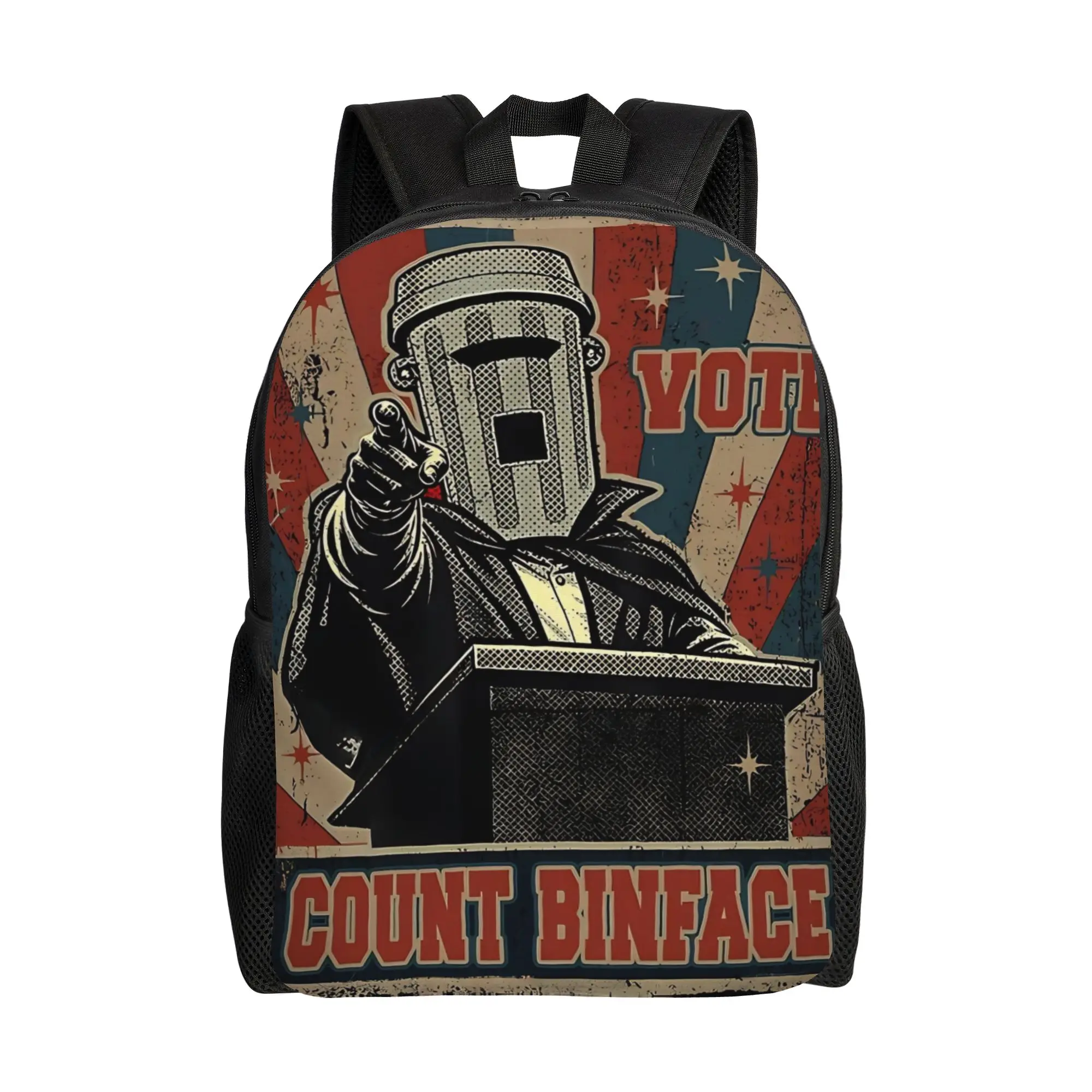 UK Political Humour vote Count Binface Fashion Backpack Outdoor High School  Daypack for Men Women College Shoulder Bag