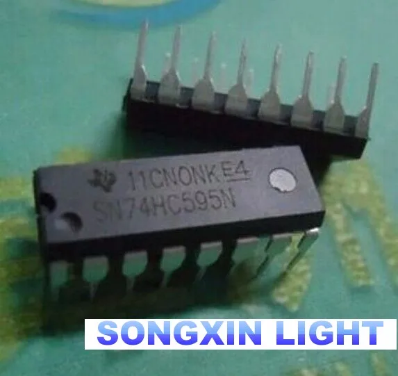 Componentes eletrônicos originais, XIASONGXIN Light 74HC595 74HC595AN, SN74HC595N DIP, 10pcs