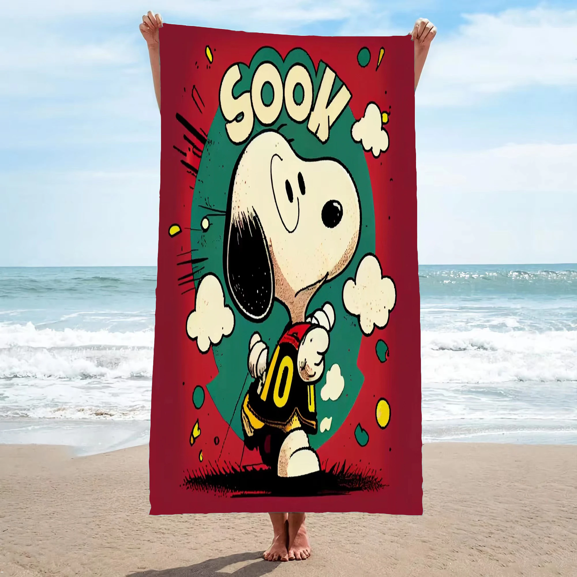 Ręcznik plażowy Snoopy Anime z mikrofibry śliczne Kawaii wystrój pokoju kąpiel dzieci ręczniki do rąk łazienka domowy prysznic prezenty dla dzieci