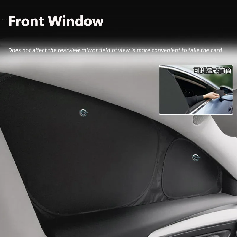 Car Side Window Sunshade for Tesla Model 3 Highland 2024 Y with Suction Cups Front Rear Windshield Privacy Frameless Windows