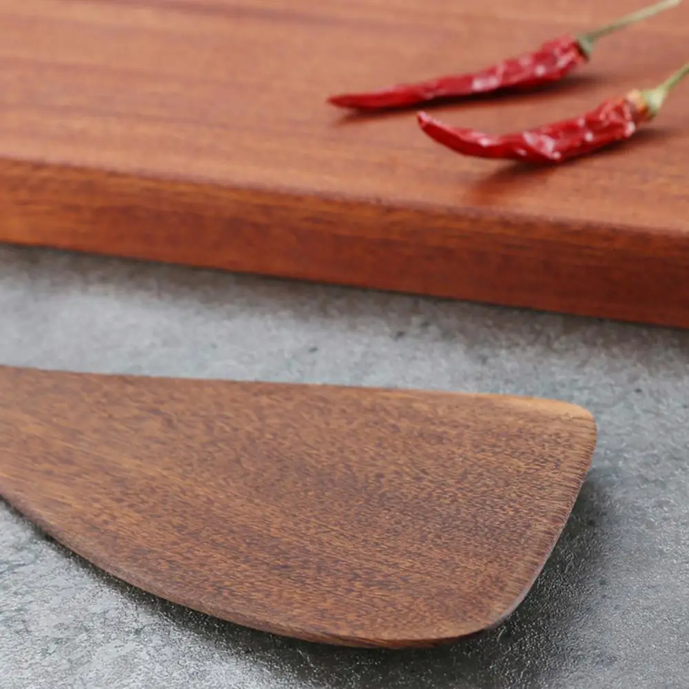 Wood Rice Spoon Wooden Rice Spoon with Long Handle Handmade Flat Frying Turner Spatula Non-stick Cooking Utensil Set for Kitchen