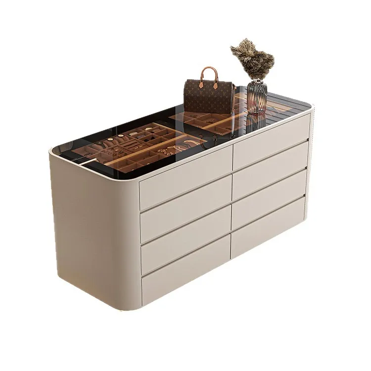 light luxury cloakroom jewelry storage cabinet Zhongdao Tai home bedroom bucket cabinet solid wood jewelry display cabinet