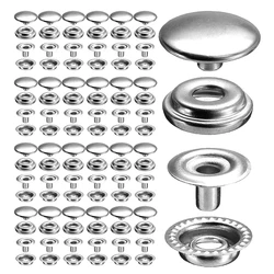 100pcs 15mm Canvas Snap Kit Marine Grade Snap Fastener Stainless Steel Snap Buttons for Boat Cover Sewing Leather Clothes Tent