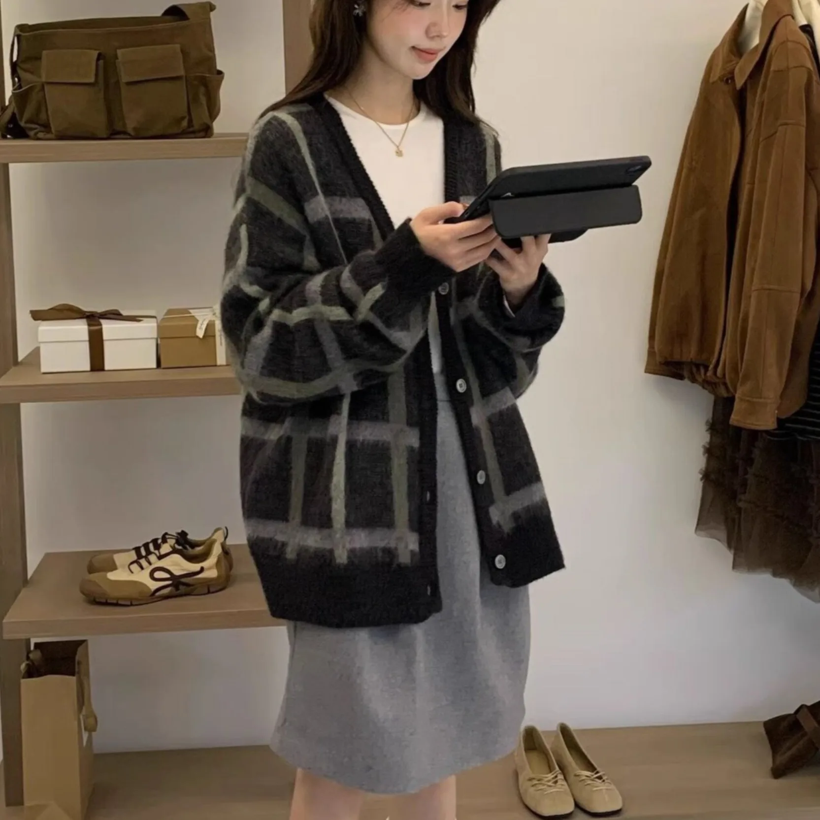 فضفاض المرأة تريكو الخريف الشتاء Thiened رقيق سترة كبيرة id زهرة نمط الصوفية للسيدات عادية شيك Sle