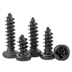 M1.4  M1.7 M2  Round Head Self Tapping Screws Black Phillips Round Head Electronic Small Screw Self-tapping Screws