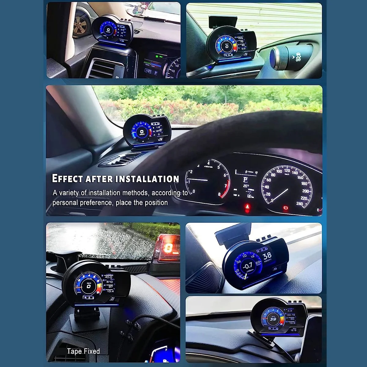 

# 007A A500 GPS HUD Проекционный дисплей OBD Универсальный спидометр (черный)