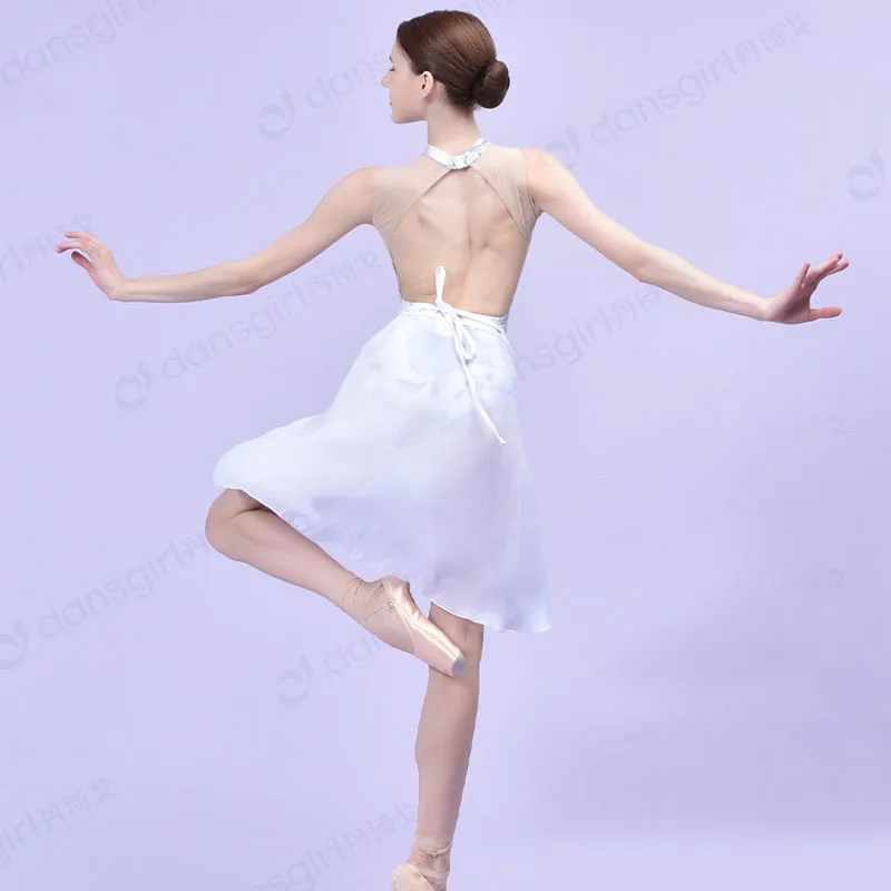 Women Ballet Skirt Adult Girls Chiffon Up irregular Wrap Ballet Dress Tulle Skirt Ballerina Dance Wear Training Dress