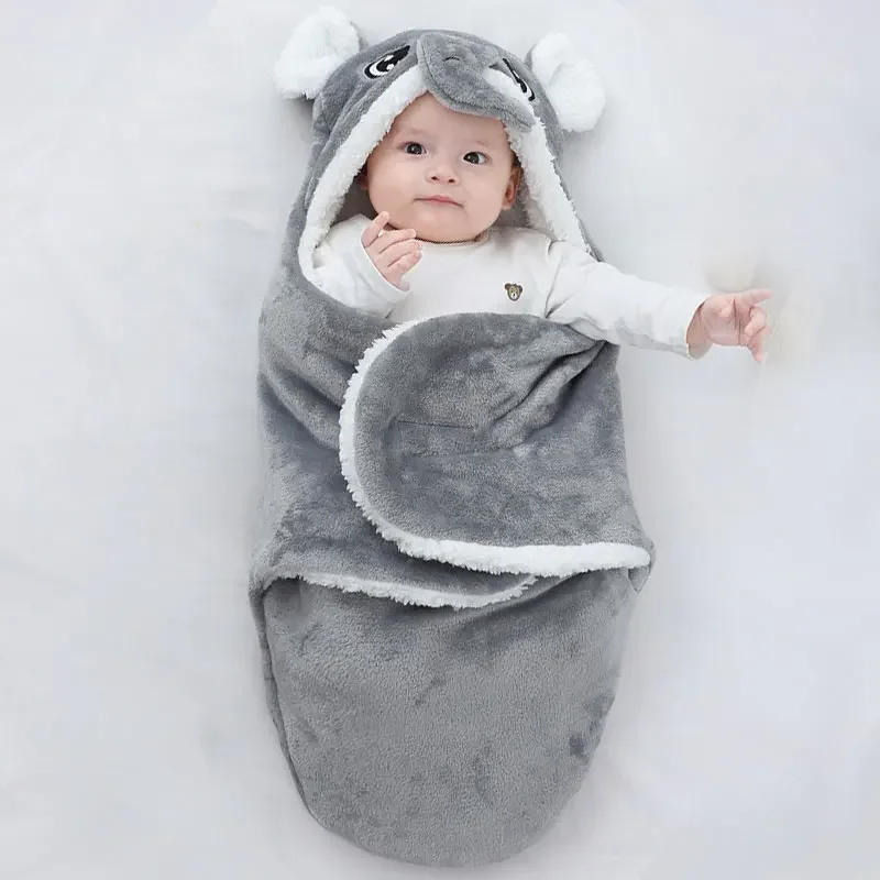 New Born Baby Sleeping Bag Pajama Baby Clothes Newborn Soft Winter  Thickened Fleece Lining with Pure  Infant Sleepwear Blanket