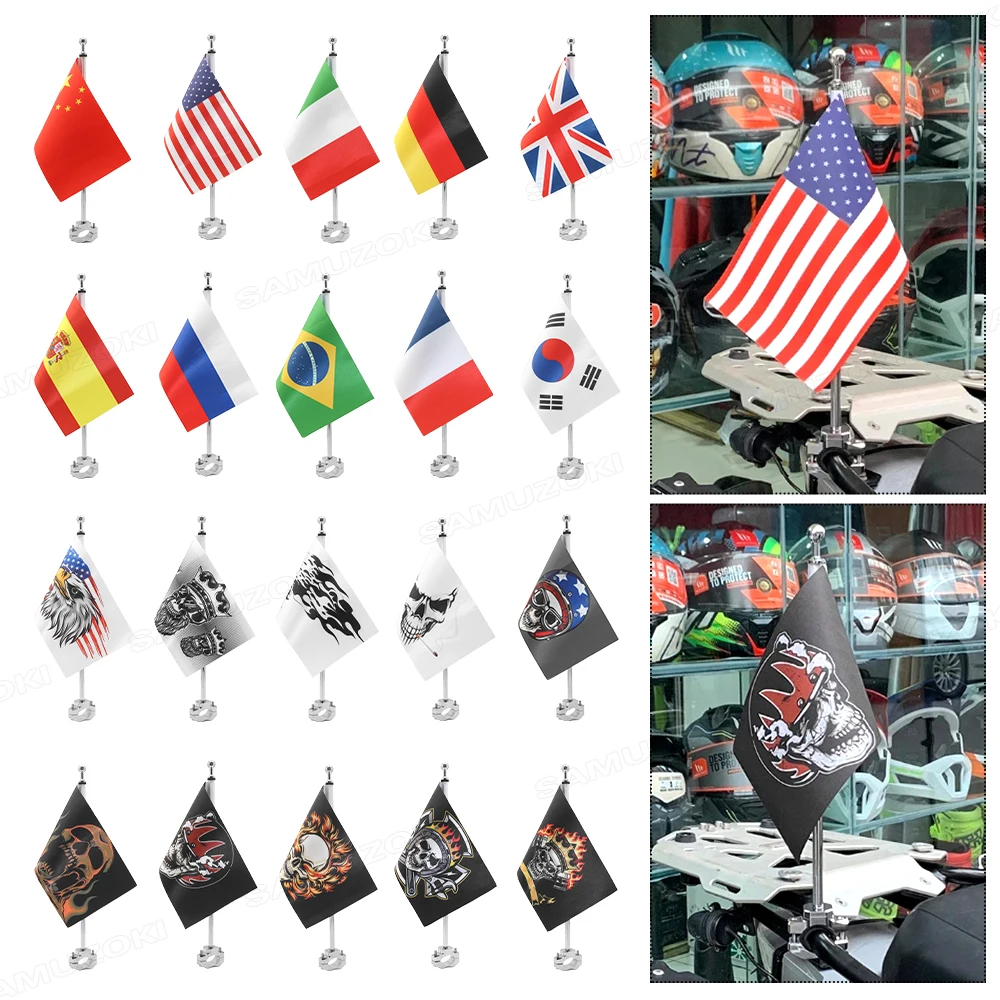 Motorcycle Flagpole Decorative Flags Aluminum Rear Side Antenna Flag Pole For Honda GoldWing 1800 GL1800 Flag GL1500 GL1200